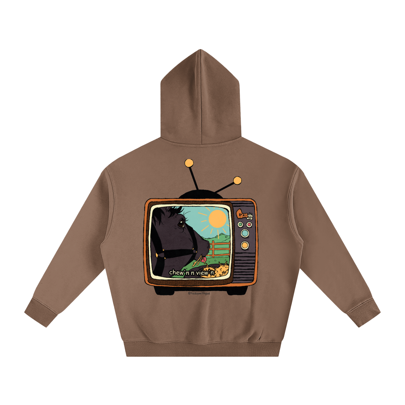 "chew'n n view'n" Oversize Fleeced Hoodie
