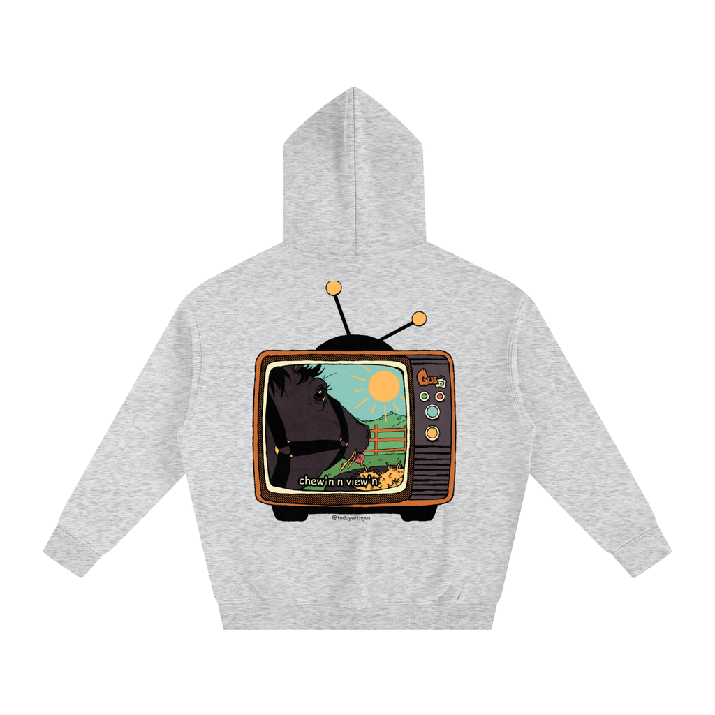 "chew'n n view'n" Oversize Fleeced Hoodie
