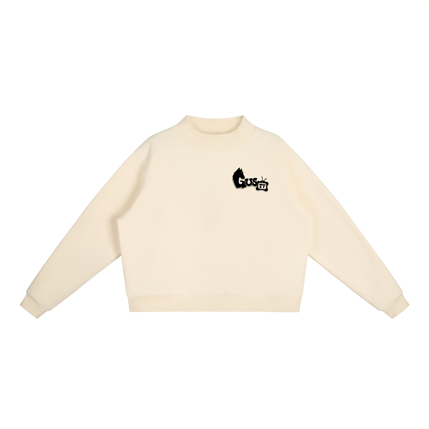 "chew'n n view'n" Mock-Neck Crew Sweatshirt