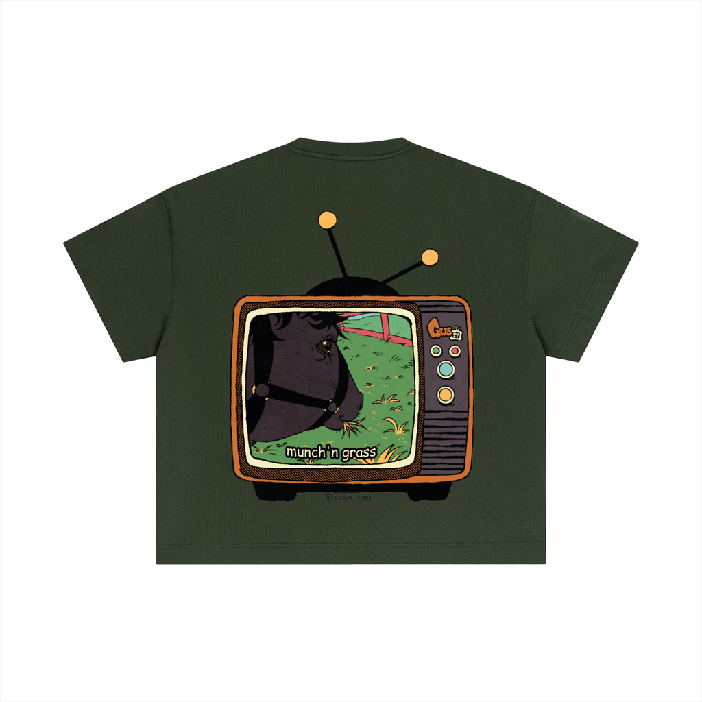 "munch'n grass" Cotton Boxy T-Shirt