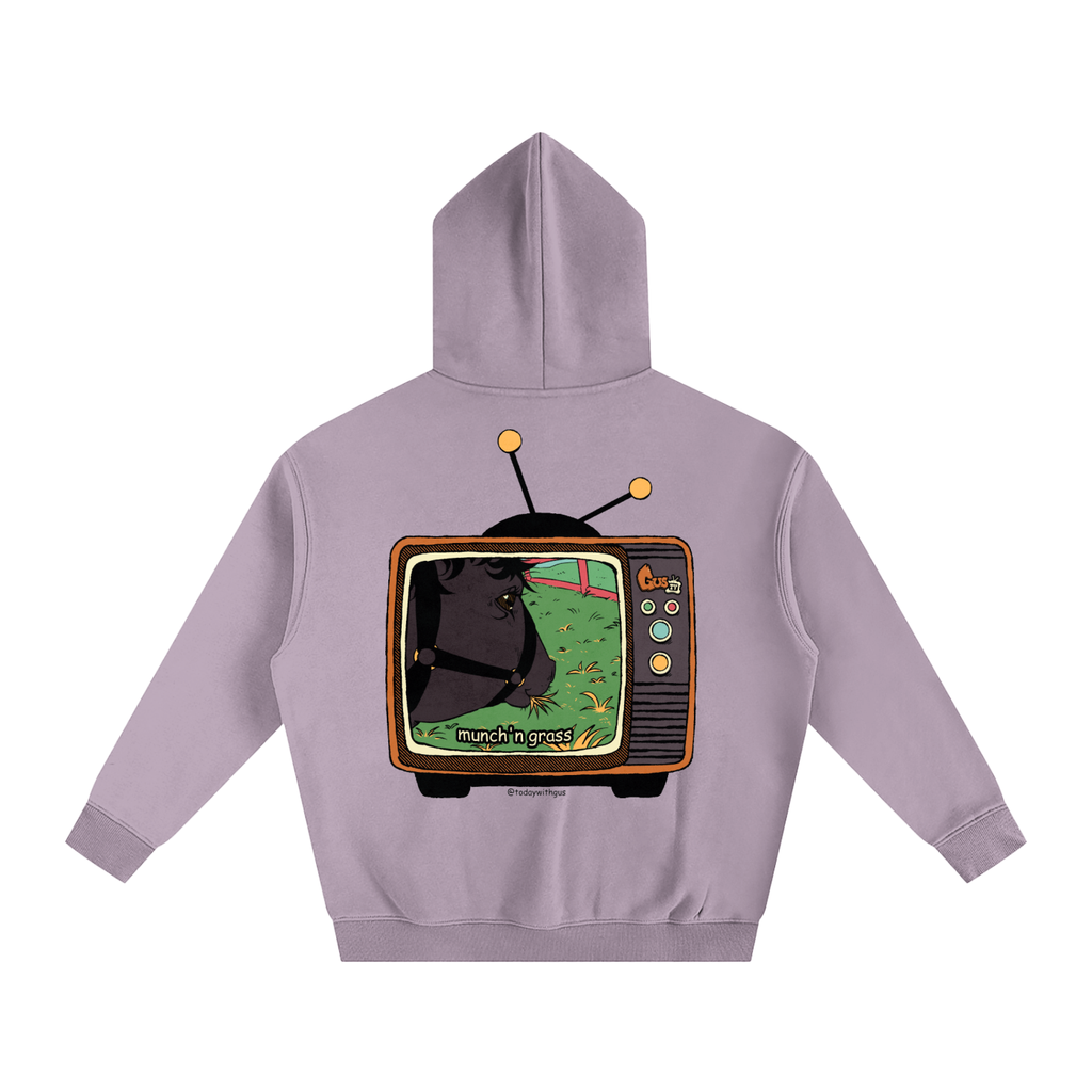 "munch'n grass" Oversize Fleeced Hoodie