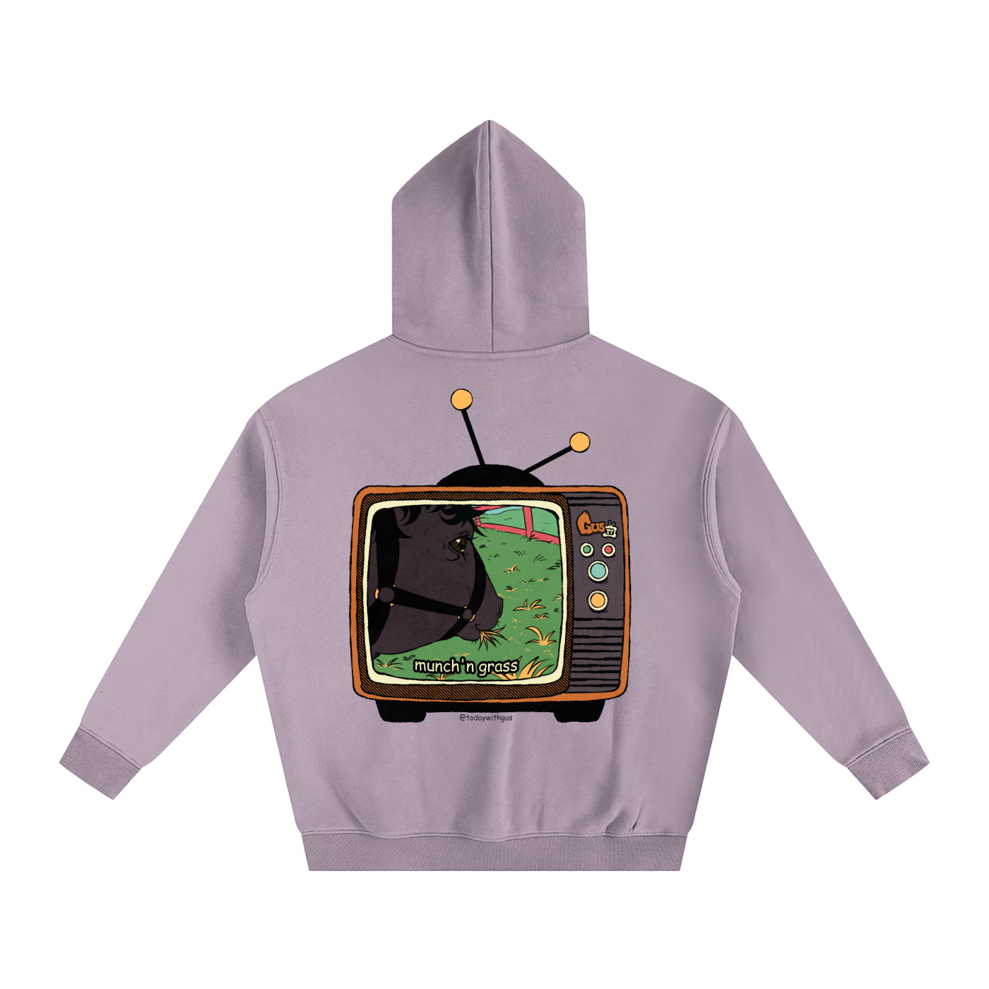 "munch'n grass" Oversize Fleeced Hoodie