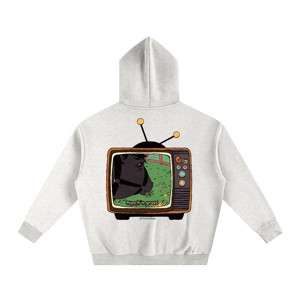 "munch'n grass" Oversize Fleeced Hoodie