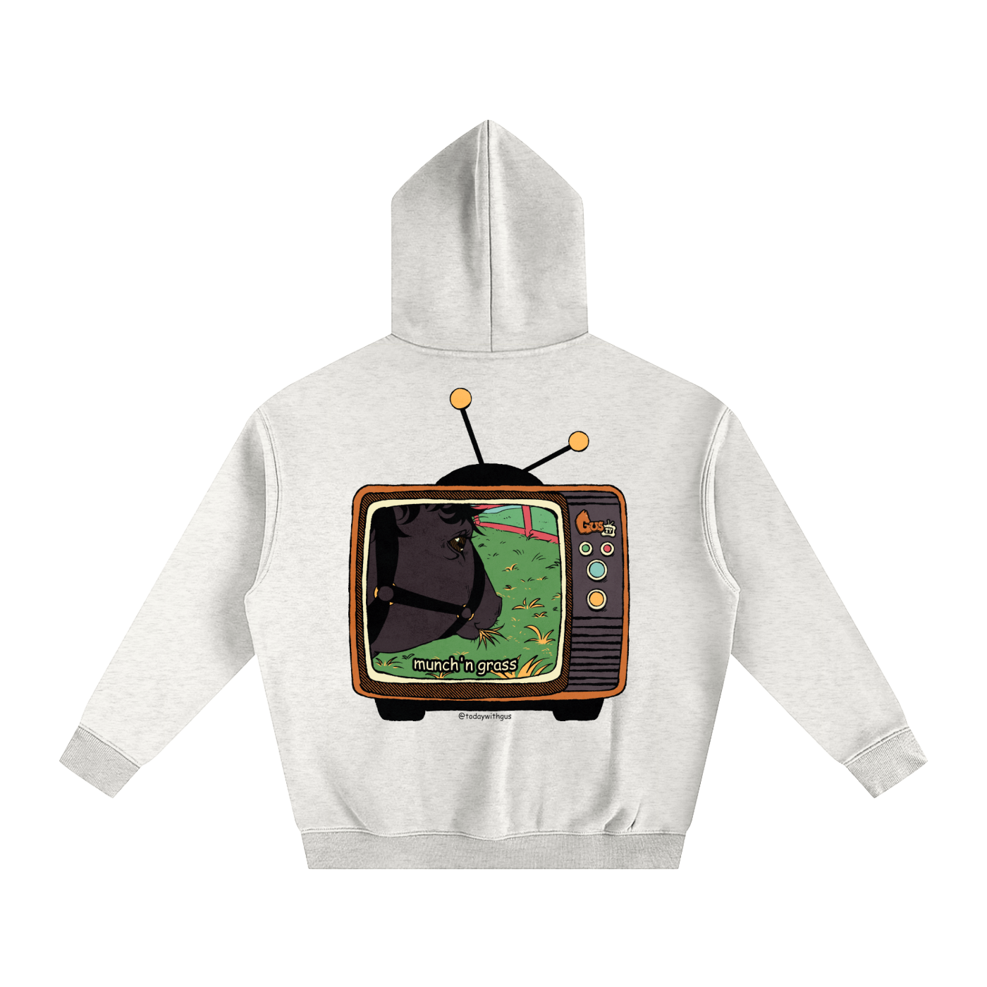"munch'n grass" Oversize Fleeced Hoodie
