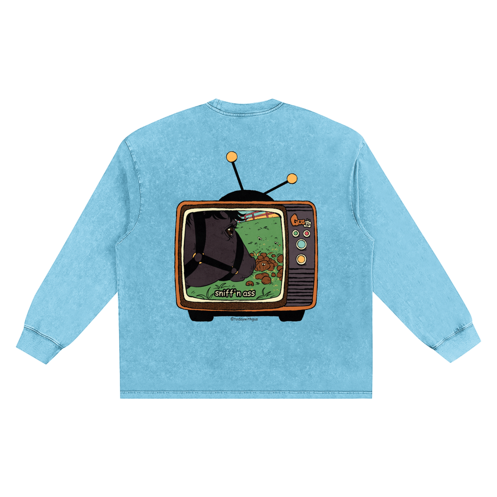 "sniff'n ass" Snow Washed Frayed Edge T-Shirt