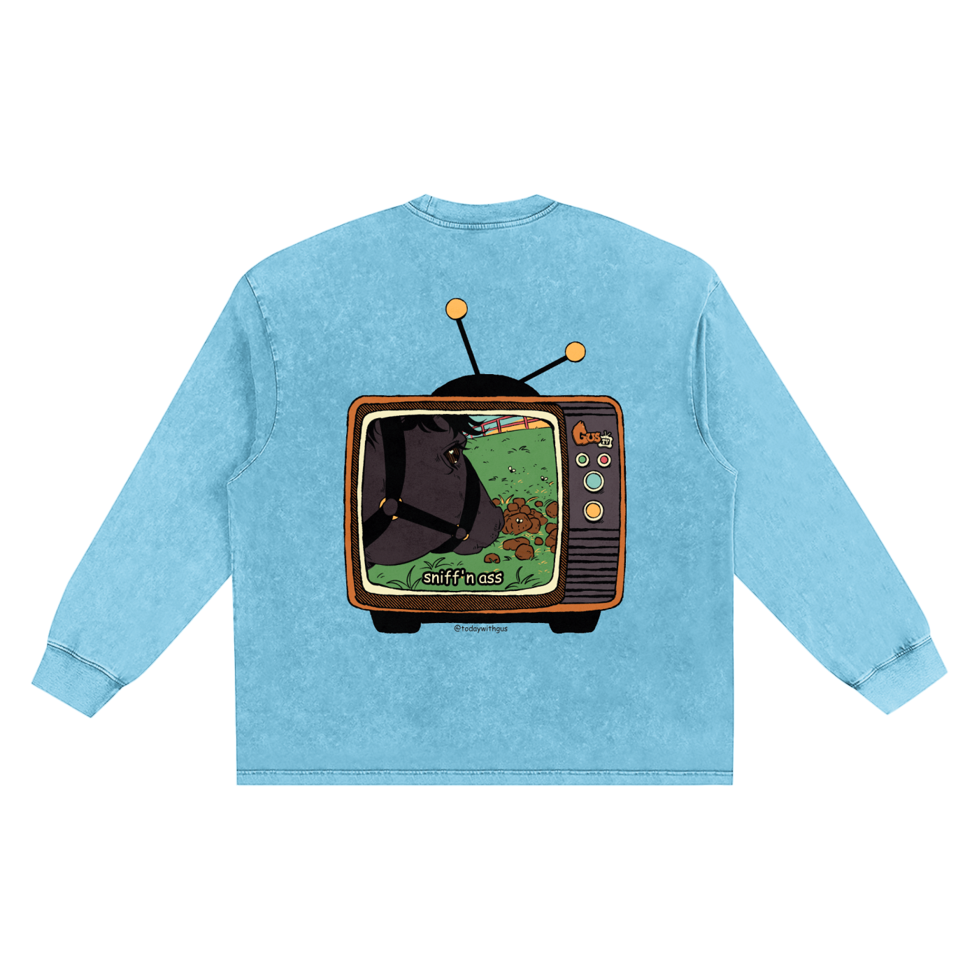 "sniff'n ass" Snow Washed Frayed Edge T-Shirt