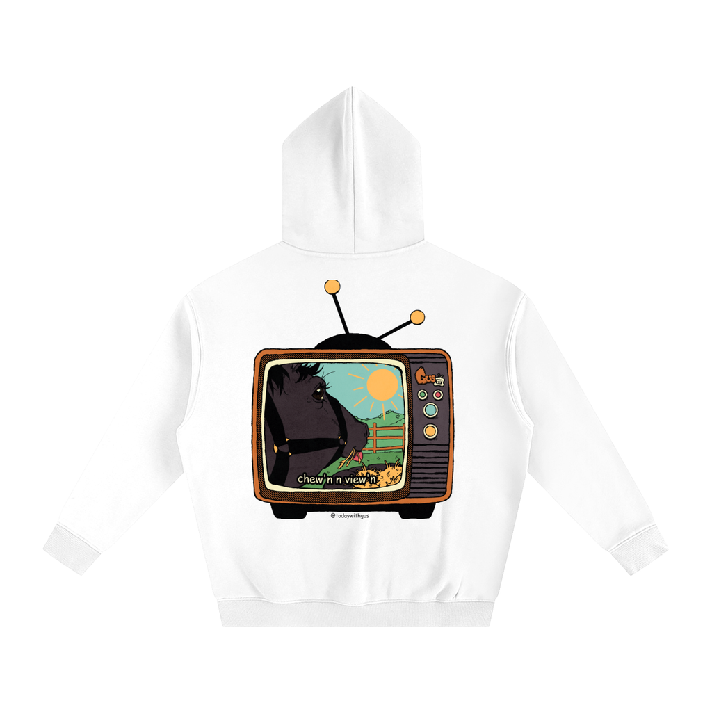 "chew'n n view'n" Oversize Fleeced Hoodie