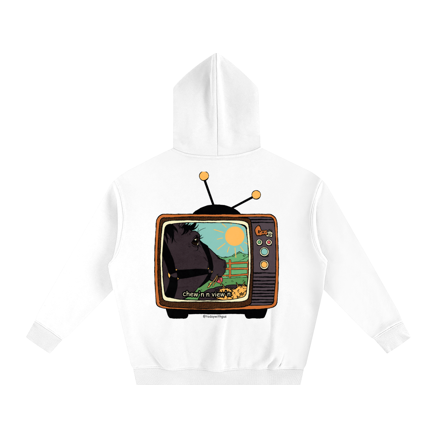 "chew'n n view'n" Oversize Fleeced Hoodie