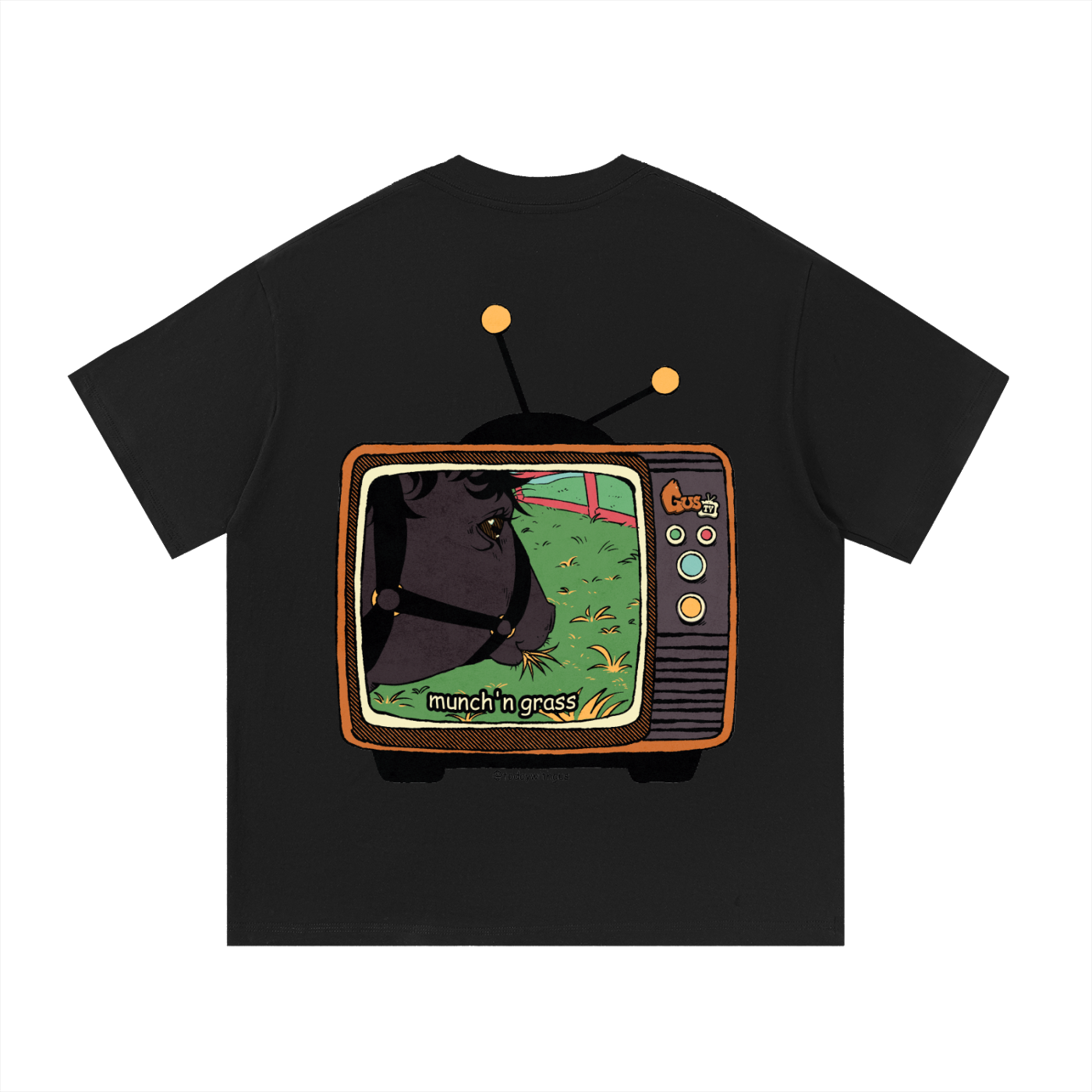 "munch'n grass" Basic Cotton T-Shirt