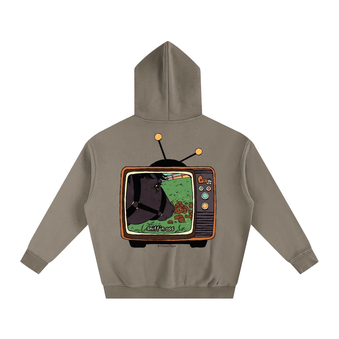 "sniff'n ass" Oversize Fleeced Hoodie
