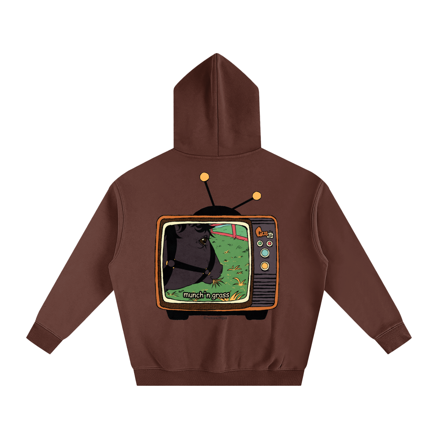 "munch'n grass" Oversize Fleeced Hoodie