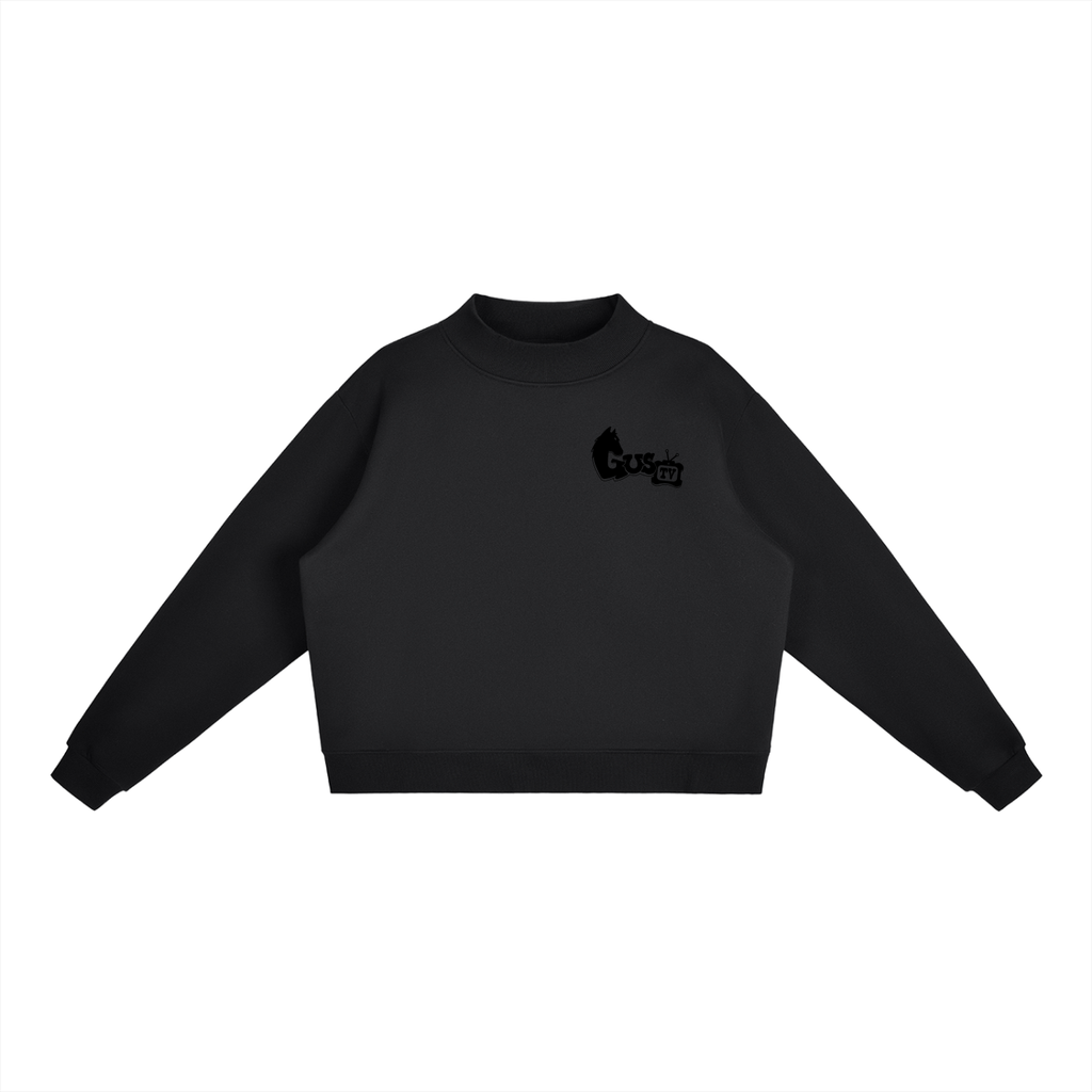 "chew'n n view'n" Mock-Neck Crew Sweatshirt