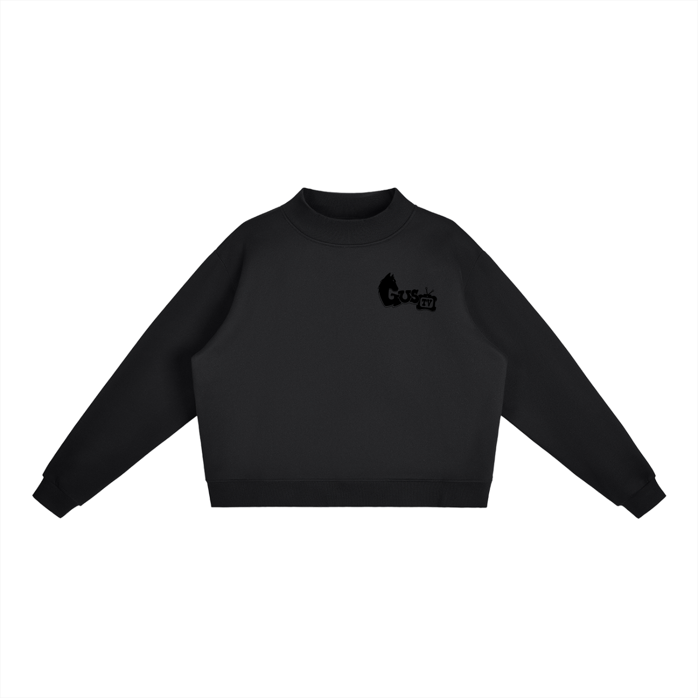 "chew'n n view'n" Mock-Neck Crew Sweatshirt