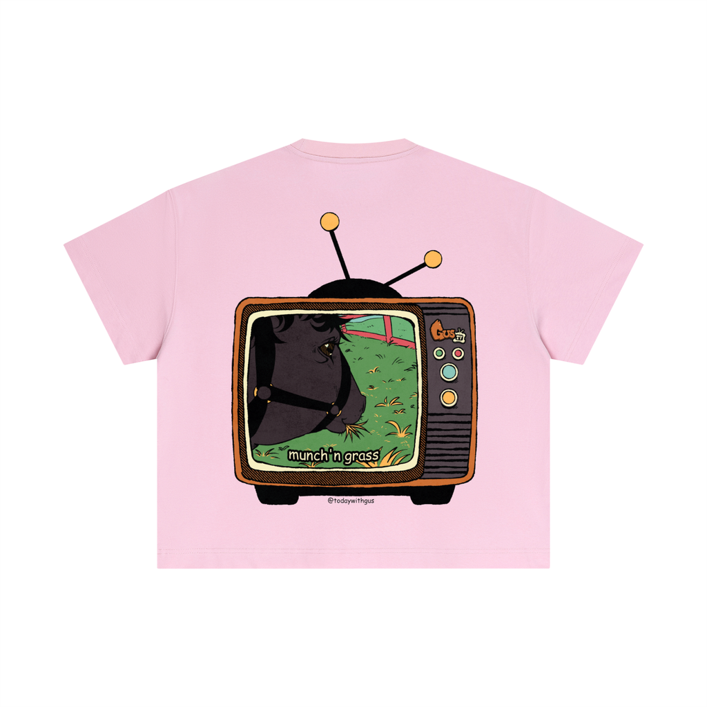 "munch'n grass" Cotton Boxy T-Shirt