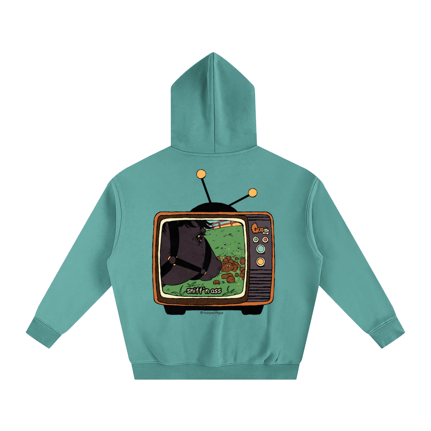 "sniff'n ass" Oversize Fleeced Hoodie