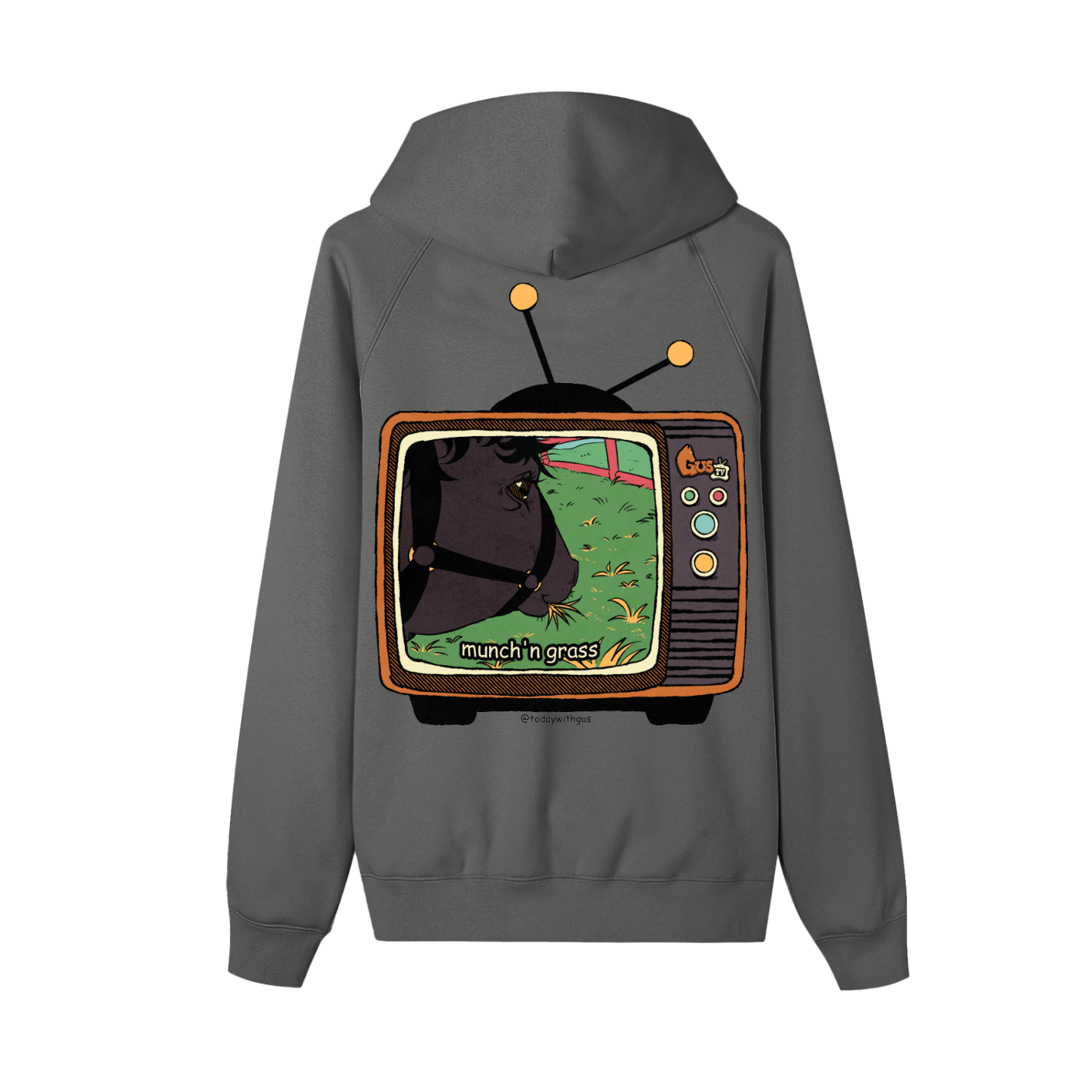 "munch'n grass" Zip-up Fleece Hoodie