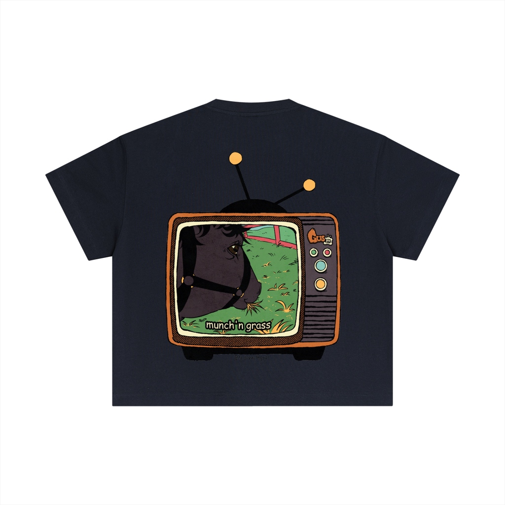 "munch'n grass" Cotton Boxy T-Shirt