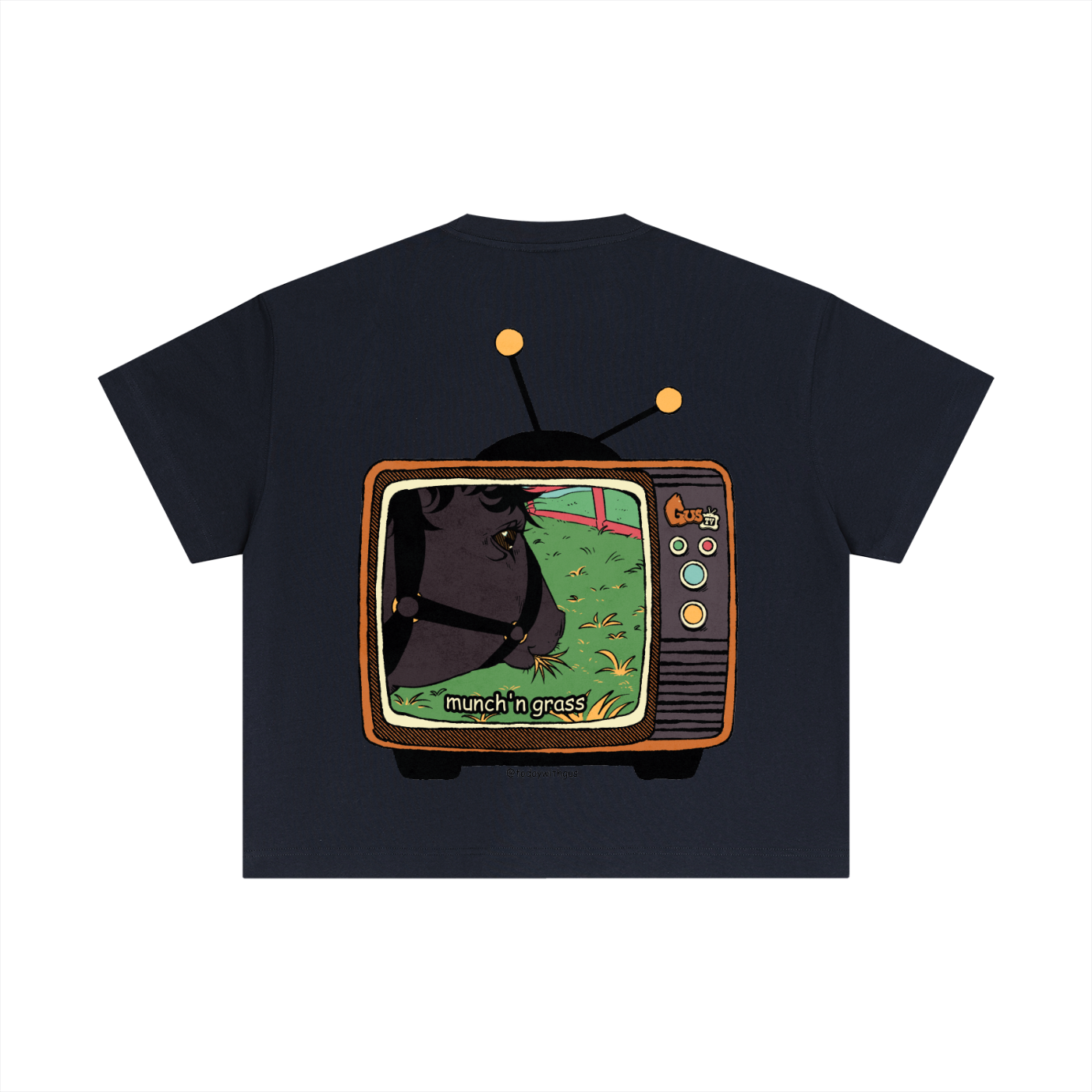 "munch'n grass" Cotton Boxy T-Shirt
