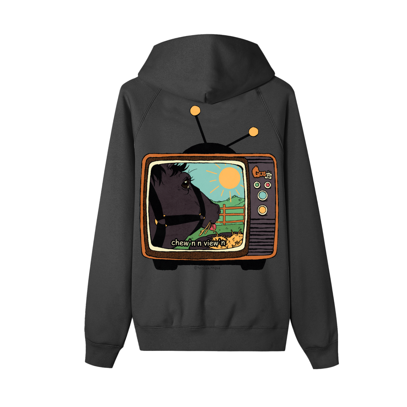 "chew'n n view'n" Zip-up Fleece Hoodie