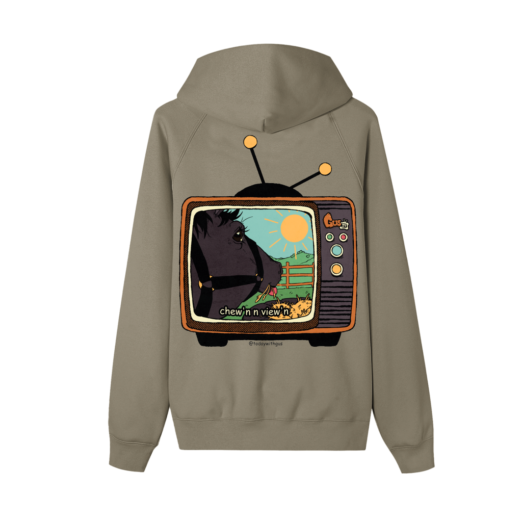 "chew'n n view'n" Zip-up Fleece Hoodie