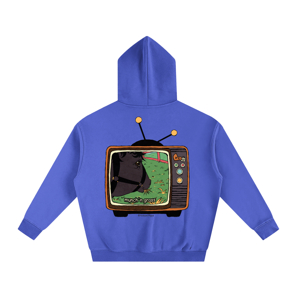 "munch'n grass" Oversize Fleeced Hoodie