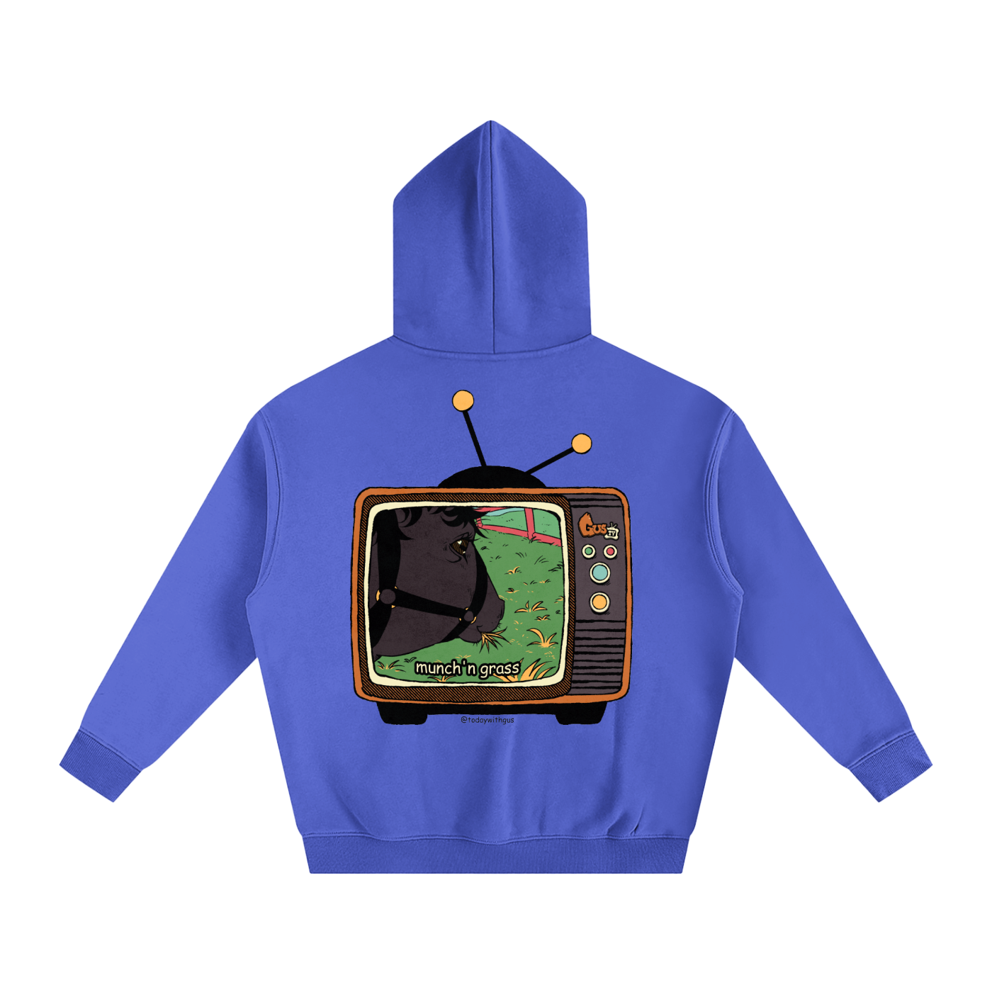 "munch'n grass" Oversize Fleeced Hoodie