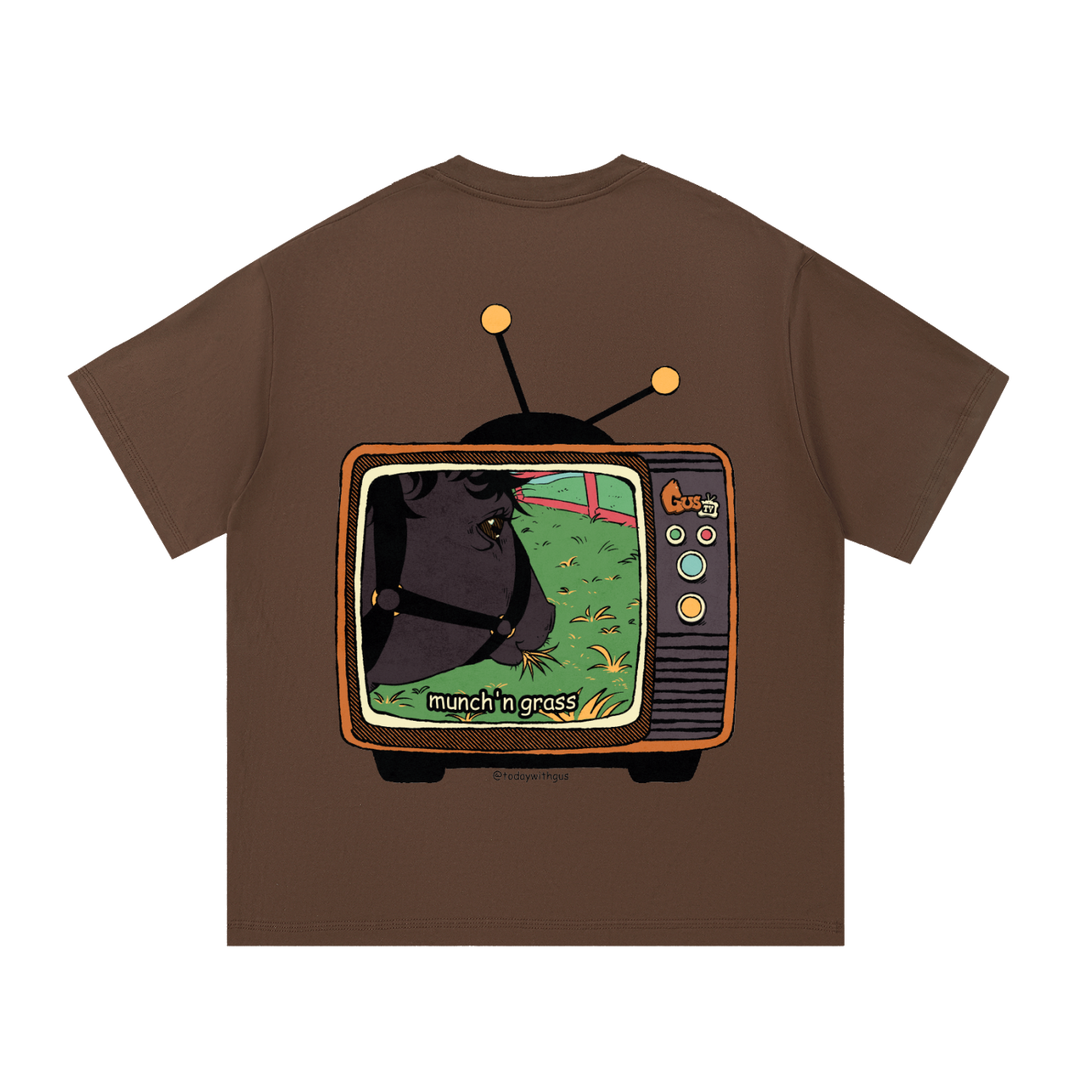 "munch'n grass" Basic Cotton T-Shirt