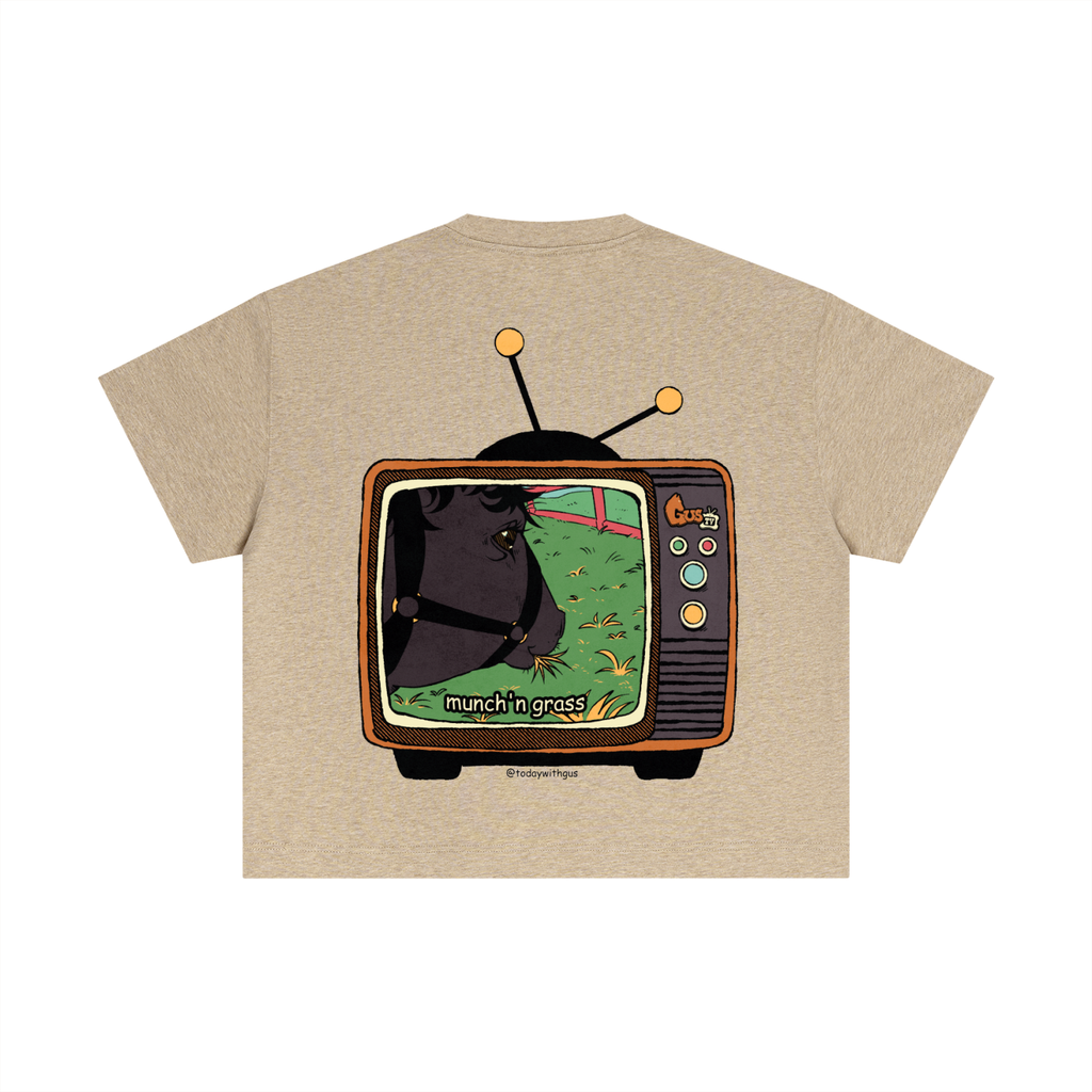 "munch'n grass" Cotton Boxy T-Shirt