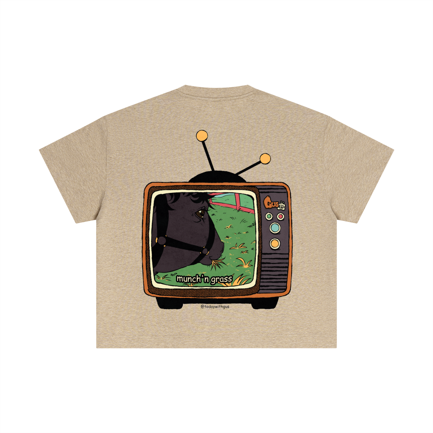 "munch'n grass" Cotton Boxy T-Shirt