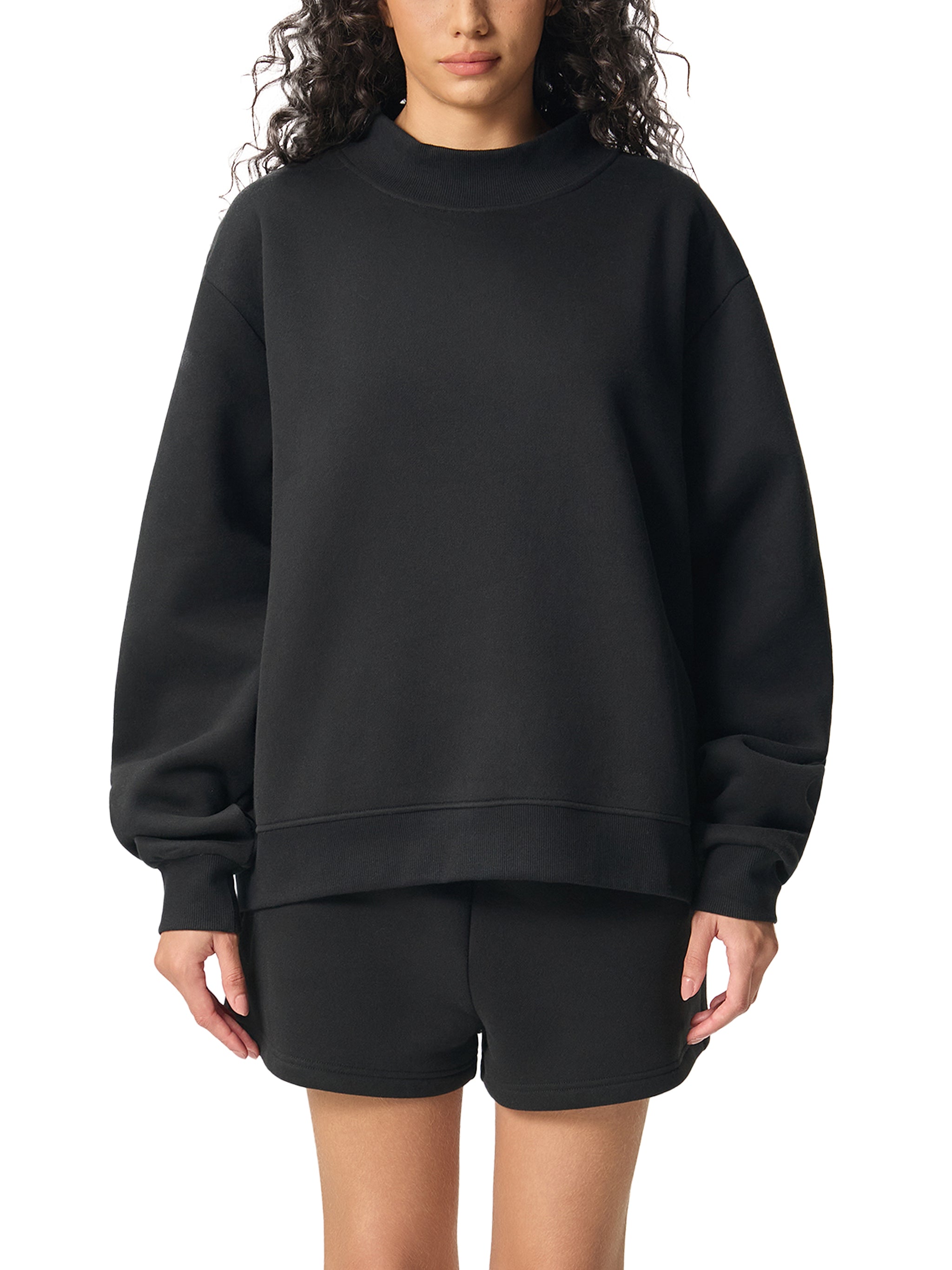 "sniff'n ass" Fleece Mock-Neck Crew Sweatshirt
